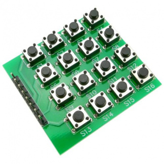 16 key 4x4 keyboard with push buttons