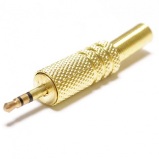 2.5mm Stereo Gold Jack plug with cable strain relief