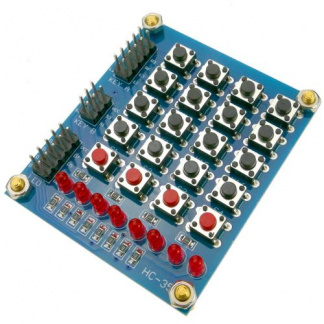 20 key 5x4 keyboard with push buttons and 8 red LED lights DWT-0260