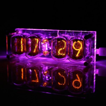 4-bit Glow Tube Clock Colorful IN-12A / IN-12B DS3231 Nixie LED Backlight A2TS