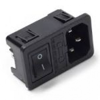 IEC C14 3 Pin Fused Euro Chassis Panel Mount