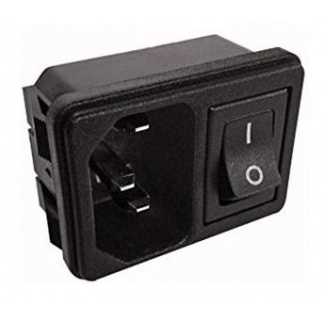 IEC C14 3 Pin Switched Euro Chassis Panel Mount