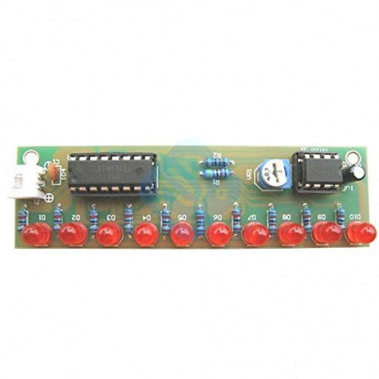 NE555 & CD4017 LED Light Chaser Sequencer Follower Scrolling Module DIY Kit Red