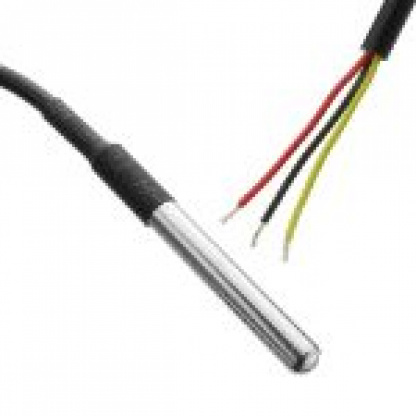 Water resistant temperature sensor in DS18B20 cable format